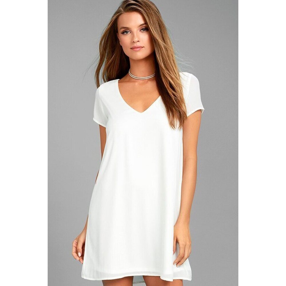 Lulus Freestyle White Shift Dress - Size S